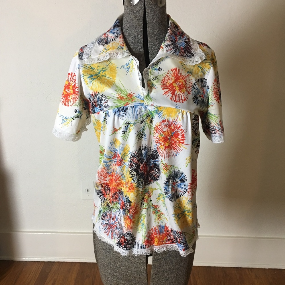 3 for $30- Vtg 60s-70s Colorful Dandelion Top